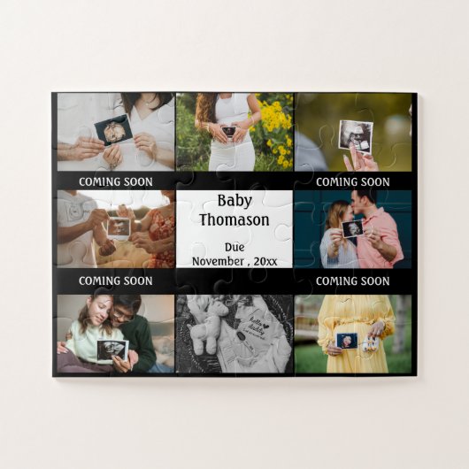 ベビー写真来名の妊娠発表 ジグソーパズル (横)