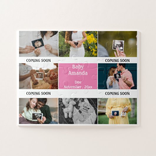 ベビー写真来名の妊娠発表 ジグソーパズル (横)