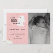 ベビー写真生まれたばかりの秋誕生発表 案内状 (正面)