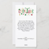 ベビー写真私たちの最初の陽気なクリスマスの挨拶 シーズンカード (裏面)