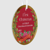 ベビー写真素晴らしの祖父初めてのクリスマス オーナメント (正面)