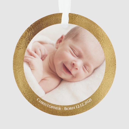 ベビー写真素晴らしの祖父初めてのクリスマス オーナメント (裏面)