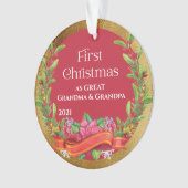 ベビー写真素晴らしの祖父初めてのクリスマス オーナメント (正面)
