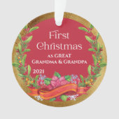 ベビー写真素晴らしの祖父初めてのクリスマス オーナメント (正面)