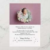 ベビー写真誕生発表バラ金箔 箔シーズンカード (裏面)