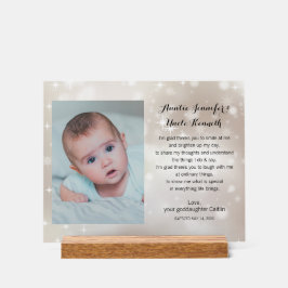 ベビー写真金ゴールド星の歌 アクリルサイン