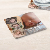 ベビー写真集団誕生のお知らせ スクエアペーパーコースター (アングル)