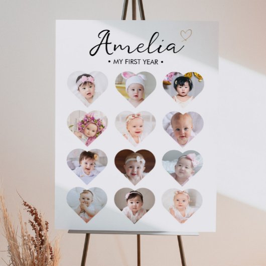 ベビー写真1年目のマイルストーン記号 ポスター