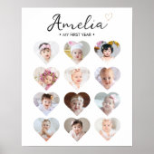 ベビー写真1年目のマイルストーン記号 ポスター (正面)