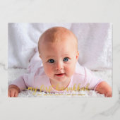 ベビー写真1stハヌカー星デビッ実在ド金ゴールド 箔シーズンカード (正面)