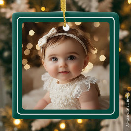 ベビー写真 エメラルドグリーン モダン クリスマス スクリプト セラミックオーナメント