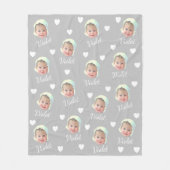 ベビー写真、書道パーソナライズされたの繰り返し名 フリースブランケット (正面)