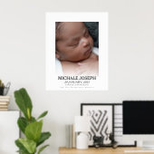 ベビー写真（統計あり） |ポストした生まれ日 ポスター (ホームオフィス)