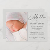 ベビー写真Hello Script誕生発表 (正面/裏面)