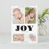 ベビー写真Joy to our world Happy Holidays シーズンカード (スタンド正面)