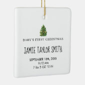 ベビー写真Keepsake名誕生日付統計クリスマス セラミックオーナメント (右)