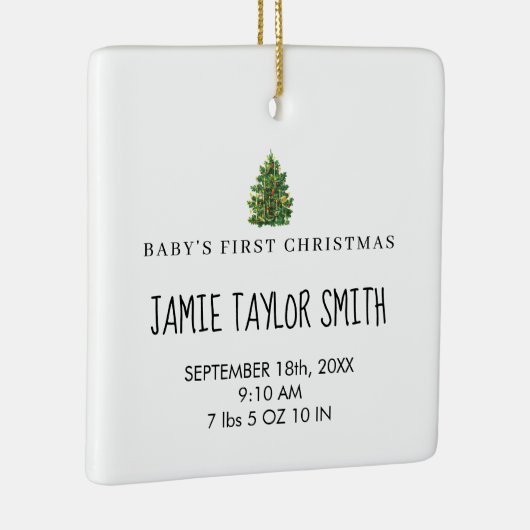 ベビー写真Keepsake名誕生日付統計クリスマス セラミックオーナメント (右)