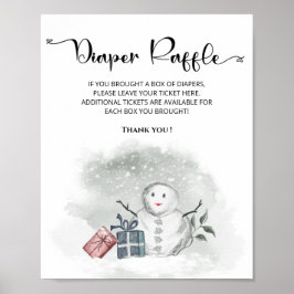 ベビー冬おむつラッフルの外は寒い ポスター