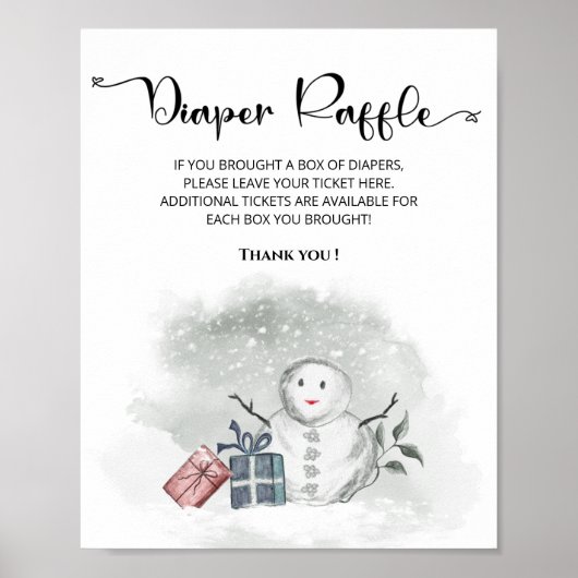 ベビー冬おむつラッフルの外は寒い ポスター (正面)