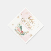 ベビー冬そりの赤ちゃんシャワー外は寒い スタンダードカクテルナプキン (角)