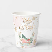 ベビー冬そりの赤ちゃんシャワー外は寒い 紙コップ (裏面)