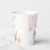 ベビー冬そりの赤ちゃんシャワー外は寒い 紙コップ (左)