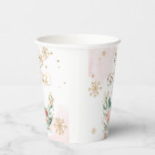 ベビー冬そりの赤ちゃんシャワー外は寒い 紙コップ (右)