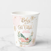 ベビー冬そりの赤ちゃんシャワー外は寒い 紙コップ (正面)