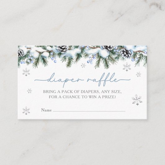 ベビー冬のおむつラッフル外は寒い エンクロージャーカード (正面)