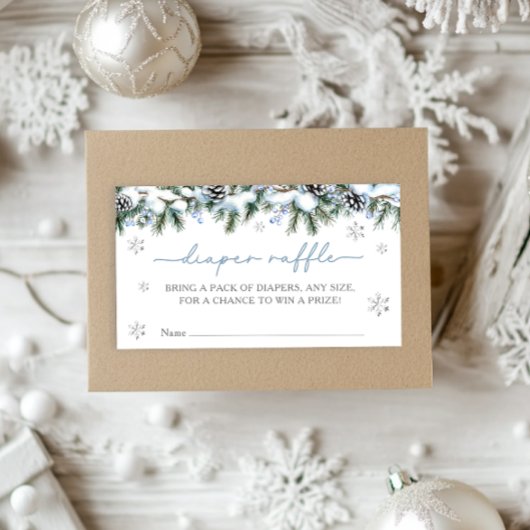 ベビー冬のおむつラッフル外は寒い エンクロージャーカード