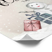 ベビー冬のカードやプレゼントの外は寒い ポスター (角)