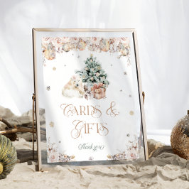 ベビー冬のクマのカードやギフトは冷たい ポスター