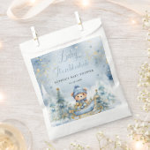 ベビー冬のクマのプレゼントは寒い フェイバーバッグ (クリップ留めされた状態)