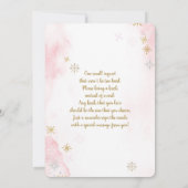 ベビー冬のクリスマスベビーガール外は寒い 招待状 (裏面)