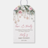 ベビー冬のベビーシャワーの外が冷たい ギフトタグ (正面)