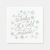 ベビー冬のベビーシャワーの外は寒い スタンダードカクテルナプキン (正面)