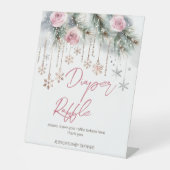 ベビー冬のベビーシャワーテーブル外は寒い 台座サイン (正面)