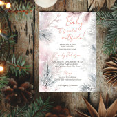 ベビー冬のベビーシャワーパステル外は寒い 招待状