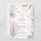 ベビー冬のベビーシャワーパステル外は寒い 招待状 (正面)