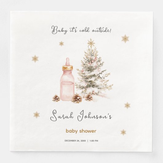 ベビー冬のベビーシャワー外は寒い (正面)