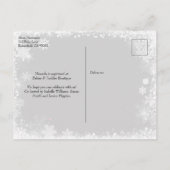 ベビー冬のベビーシャワー外は寒い インビテーションポストカード (裏面)