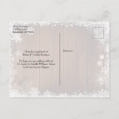 ベビー冬のベビーシャワー外は寒い インビテーションポストカード (裏面)