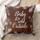 ベビー冬のベビーシャワー外は寒い クッション (ブランケット)