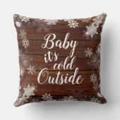 ベビー冬のベビーシャワー外は寒い クッション (裏面)