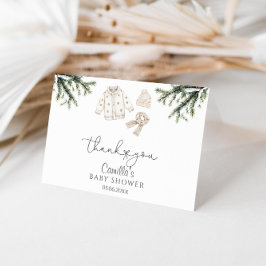 ベビー冬のベビーシャワー外は寒い サンキューカード