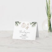 ベビー冬のベビーシャワー外は寒い サンキューカード (正面)