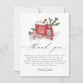 ベビー冬のベビーシャワー外は寒い サンキューカード (正面)