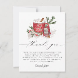 ベビー冬のベビーシャワー外は寒い サンキューカード