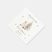 ベビー冬のベビーシャワー外は寒い スタンダードカクテルナプキン (角)