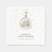 ベビー冬のベビーシャワー外は寒い スタンダードカクテルナプキン (正面)